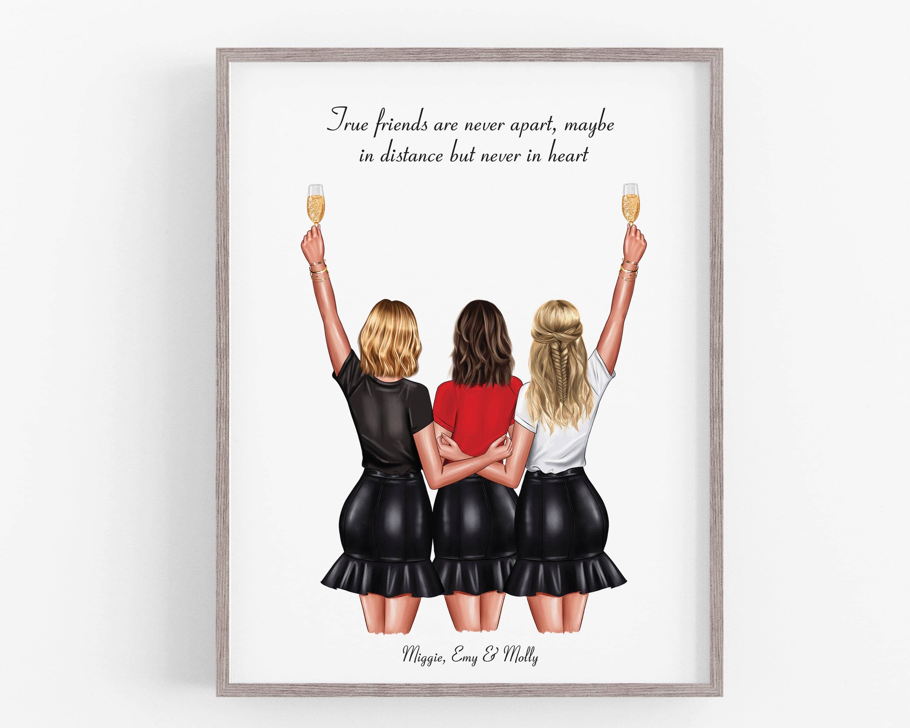 3 Best Friend Print Personalized Friendship Print Friendship Gift Best  Friends Gifts for Her Besties Picture Best Friend Birthday Gifts 