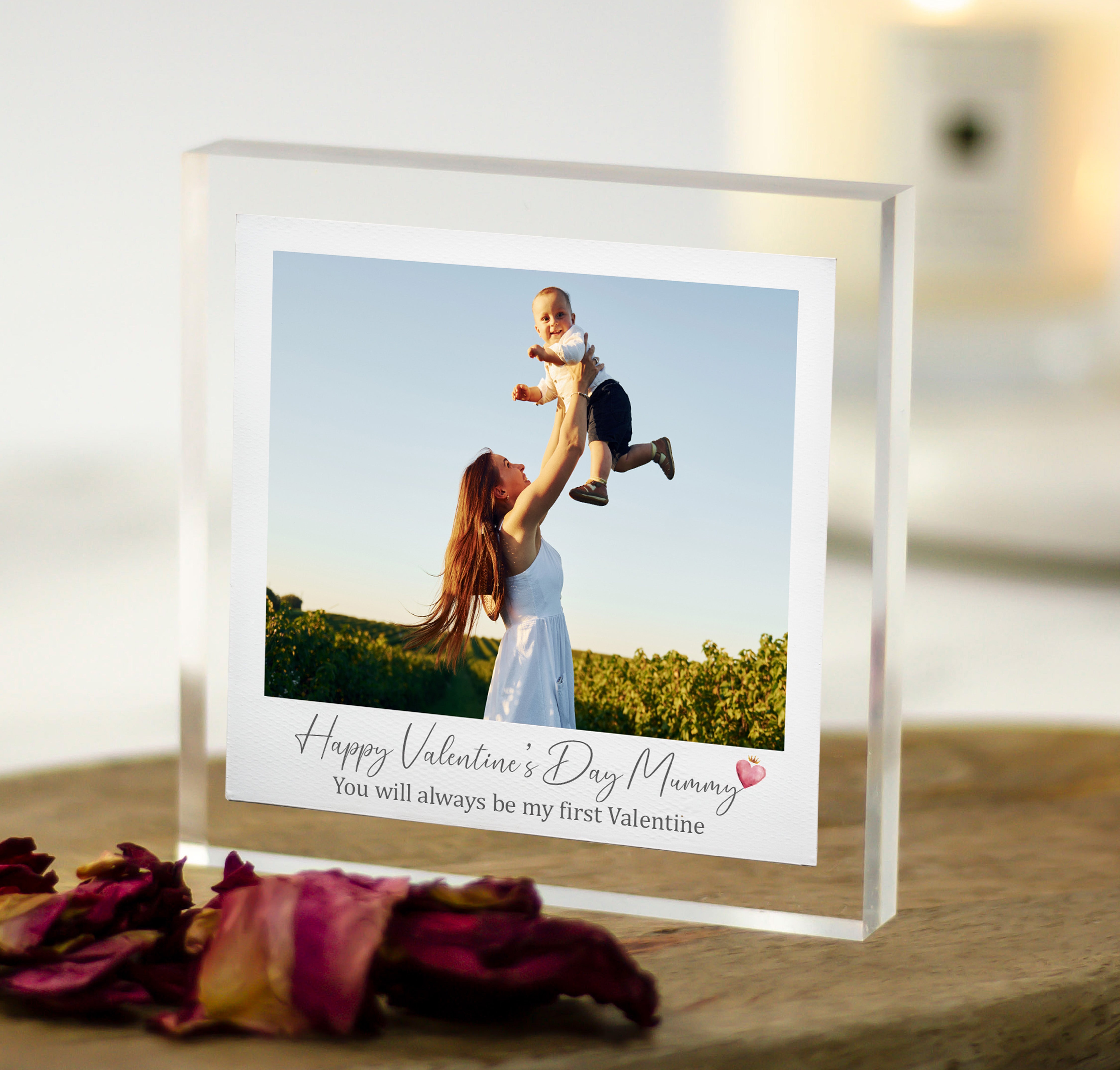 Valentines Day Gift for Mummy Personalised Polaroid Photo Acrylic Block