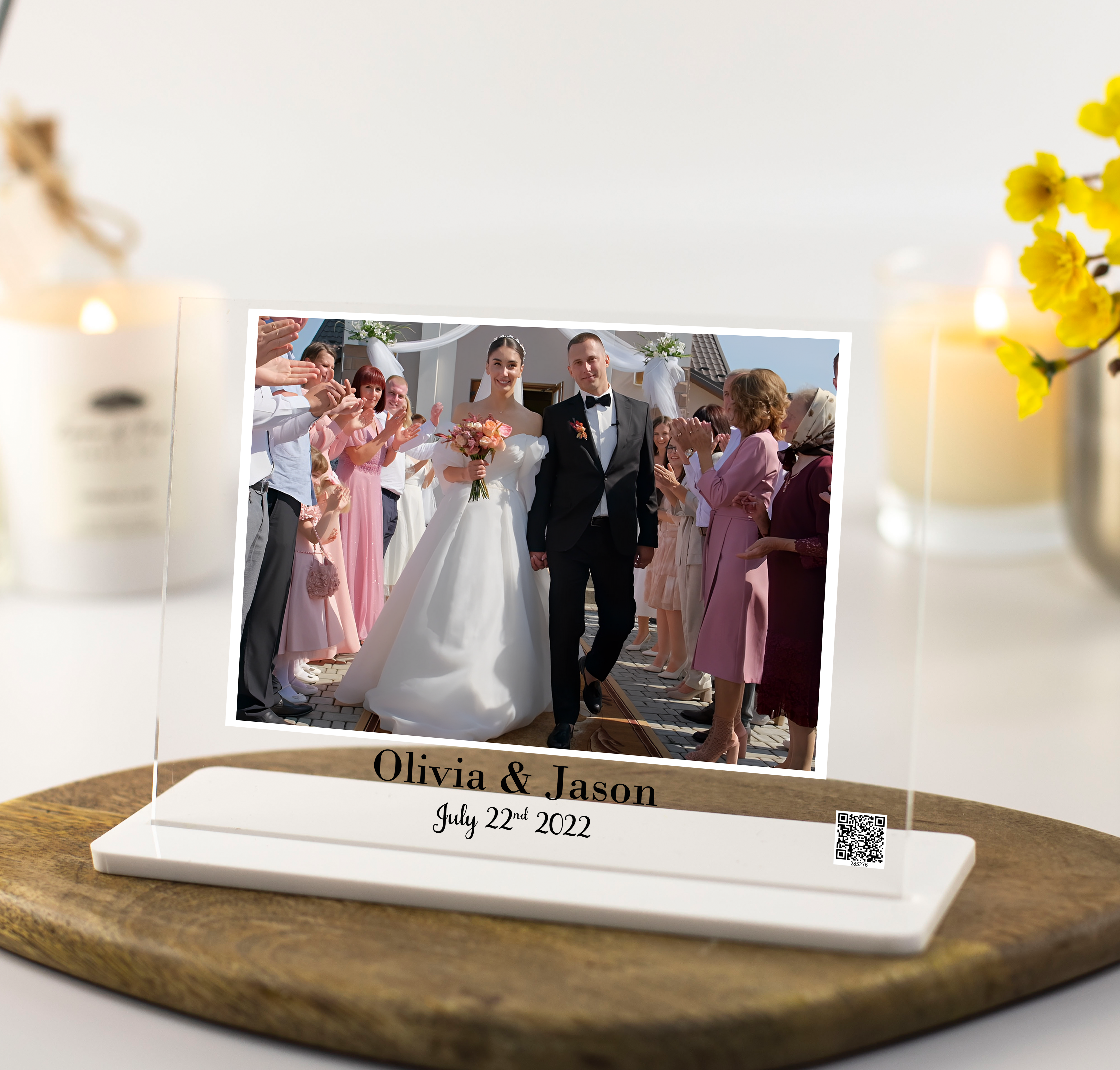 Couples Wedding Photo Memory Plaque, A5 Acrylic - Movingmemories