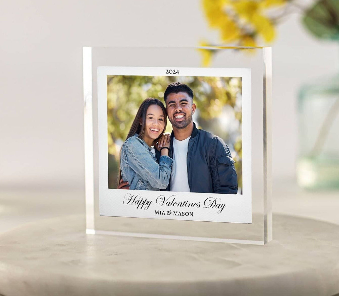 Valentine&#39;s Day gift for boyfriend, 1st valentines day together, swipe right, photo block, Gift for Girlfriend, From Wife, Mr and Mrs, Photo keepsake, Love you gift,