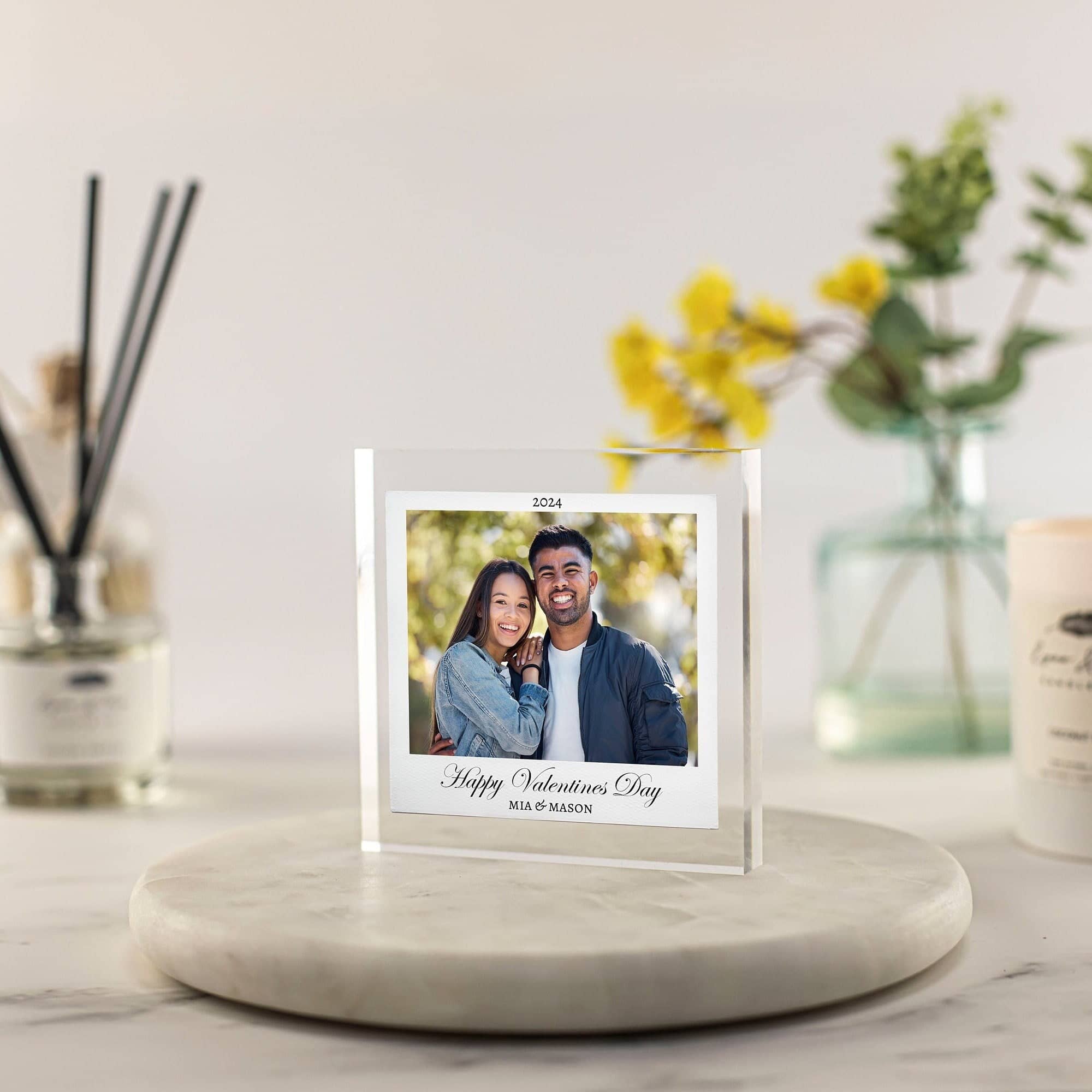 Valentine&#39;s Day gift for boyfriend, 1st valentines day together, swipe right, photo block, Gift for Girlfriend, From Wife, Mr and Mrs, Photo keepsake, Love you gift,