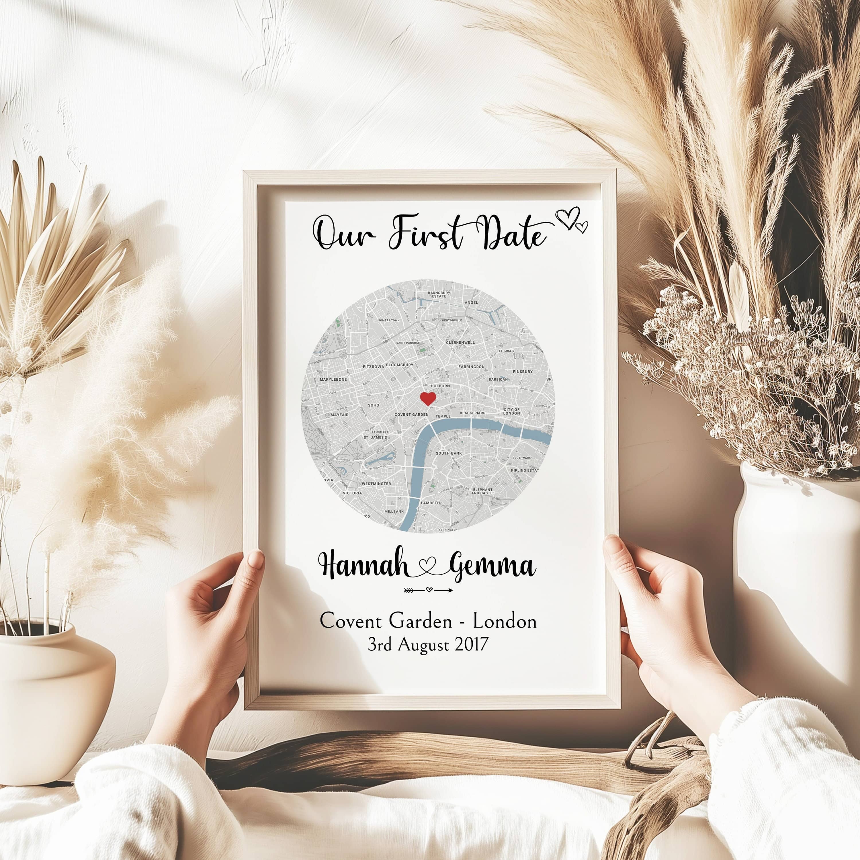 Personalised Map Poster, Where we first met, Our first date street map print, wall art, home gifts for couple, moving gifts, Custom Poster, Anniversary gifts, Boyfriend gift