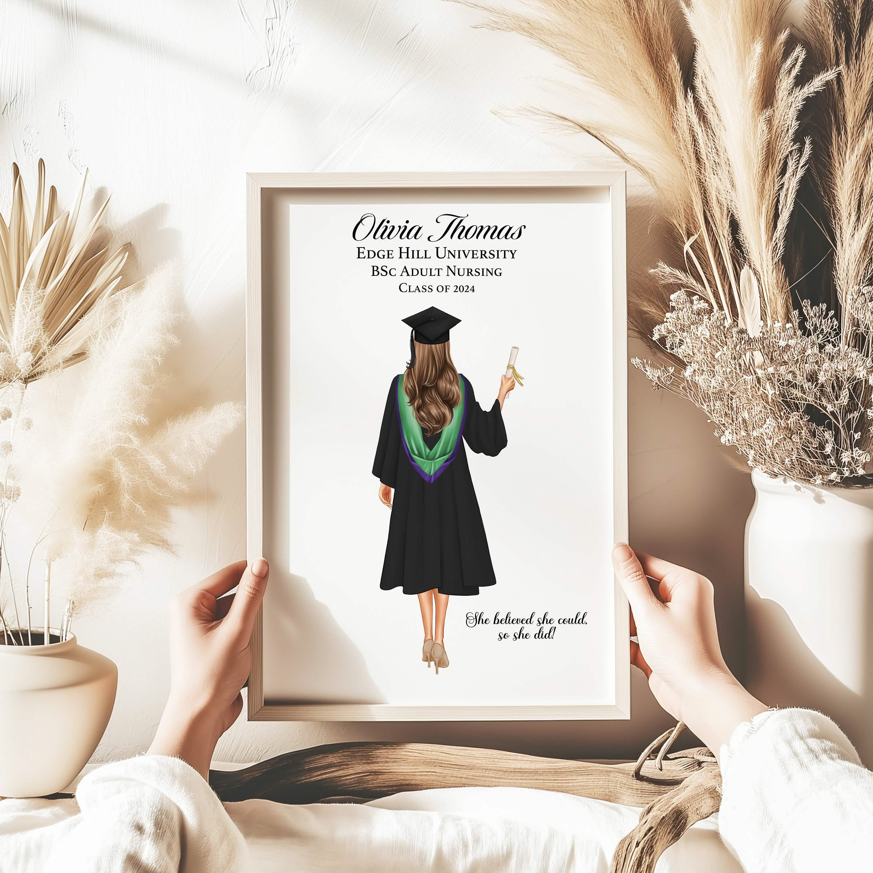 Personalised Graduation Gift for Her, Personalised Print, Congratulations Keepsake, Gifts for Daughter, Sister, Friend, University Graduate