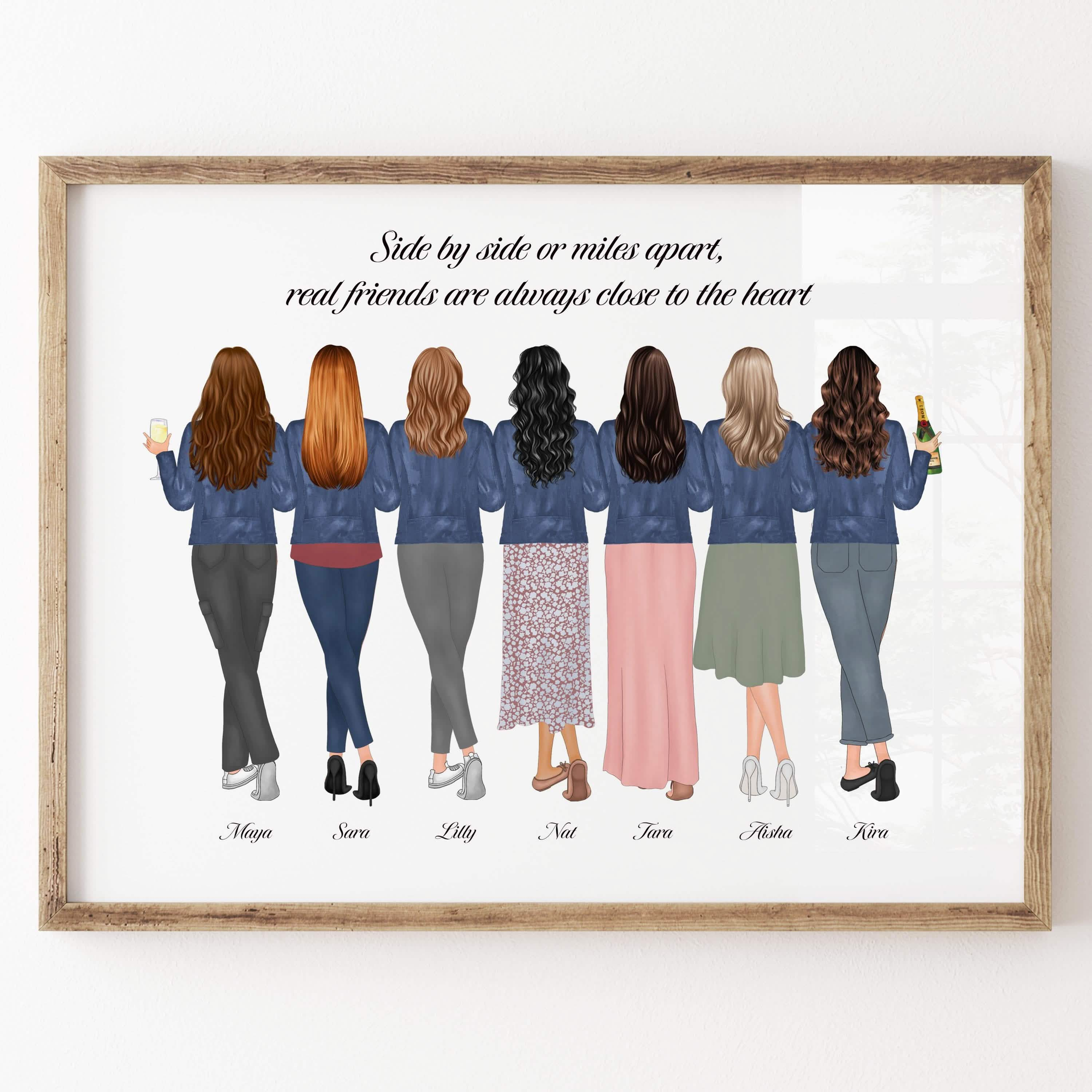 Friendship Gifts, Personalised Group Friend Gift, Christmas Gifts, Birthday Present, Best Friends, Gifts for Her, Coworkers, Custom Print