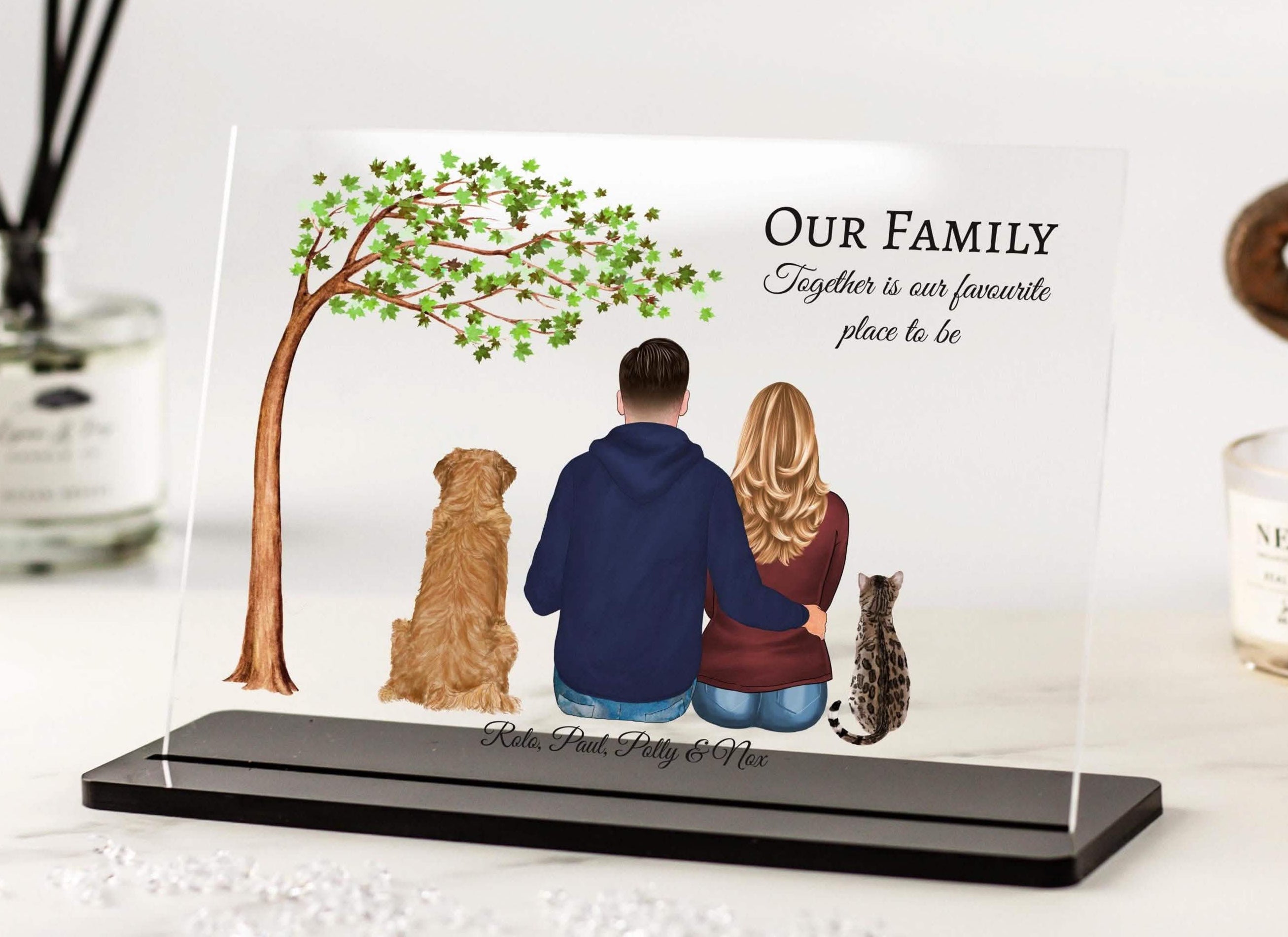 Our Family Print, Together is our favourite place to be Couples Gift, Boyfriend, Girlfriend, Wife, Valentines Day, Dog Mum, Dog Dad, gift from Dog, Cat, Parents, Weddings presents