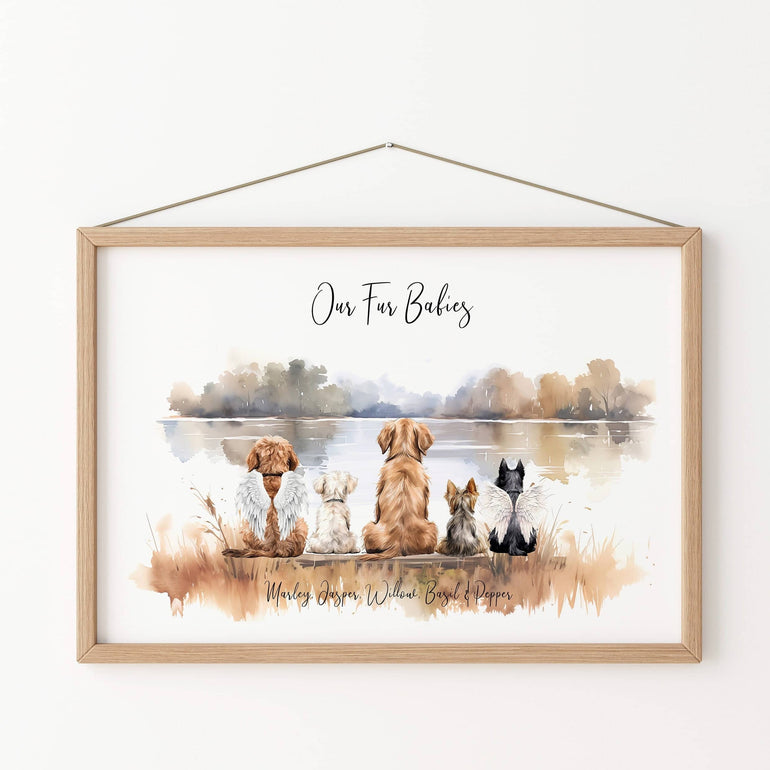 Personalised Pet Print, Pet woner Gift, Dog Family, Cat Family, Mothers Day gifts, Our Fur Babies, Dog Memorial, Cat loss picture,custom drawing, custom pet portrait, dog dad, dog mama, fathers day, custom wall art